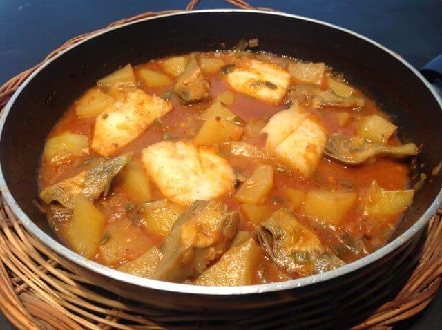 Recepta de Bacallà amb Patates i Carxofes