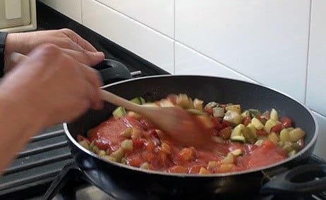 Recepta de Salsitxes amb Sanfaina