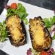 Berenjenas rellenas de Chorizo y Champiñones