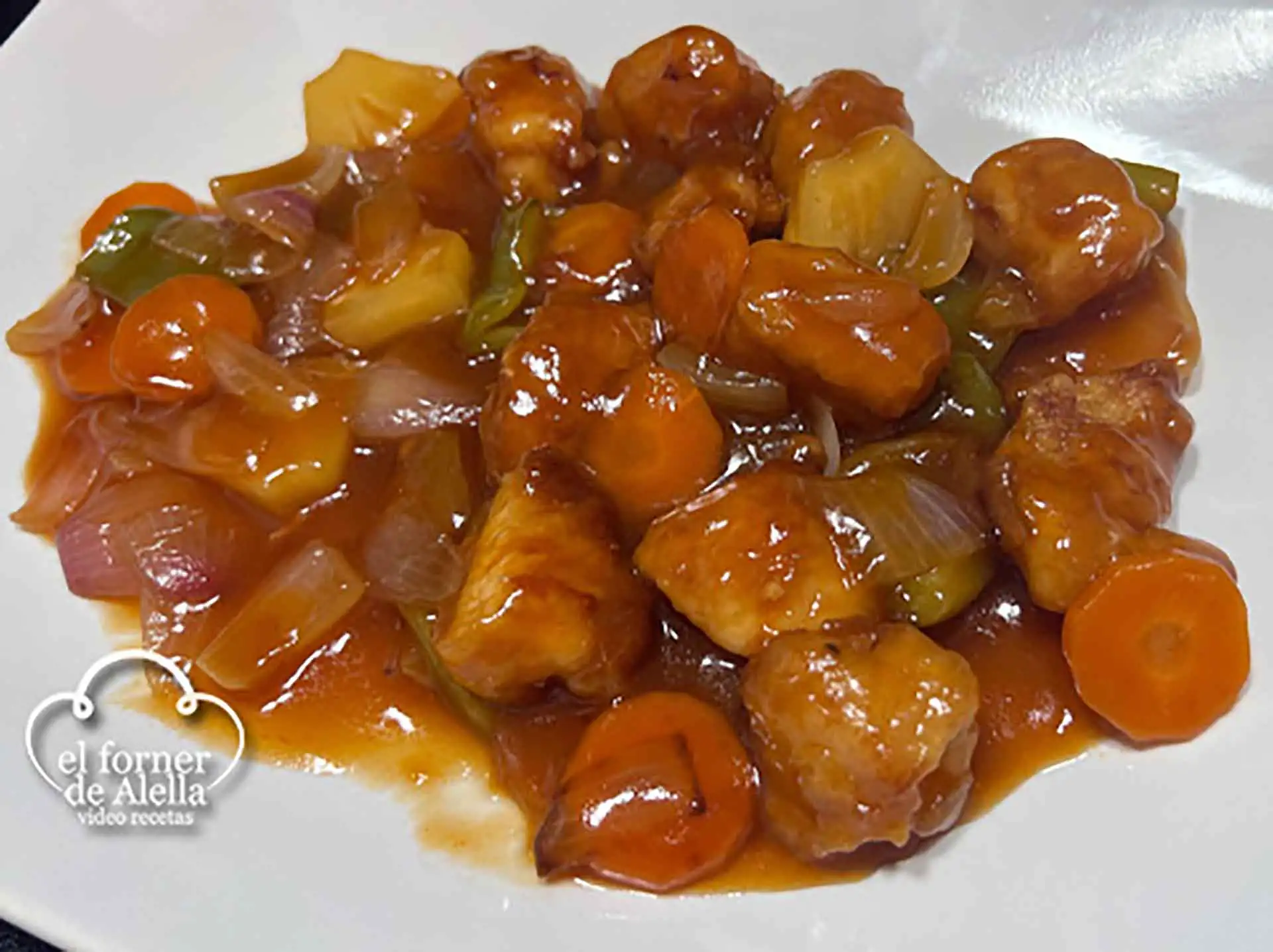 Recepta de Home Pollastre salsa agredolça