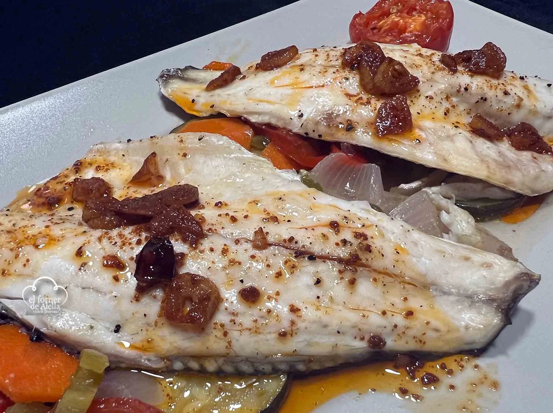 Lubina horno verduras