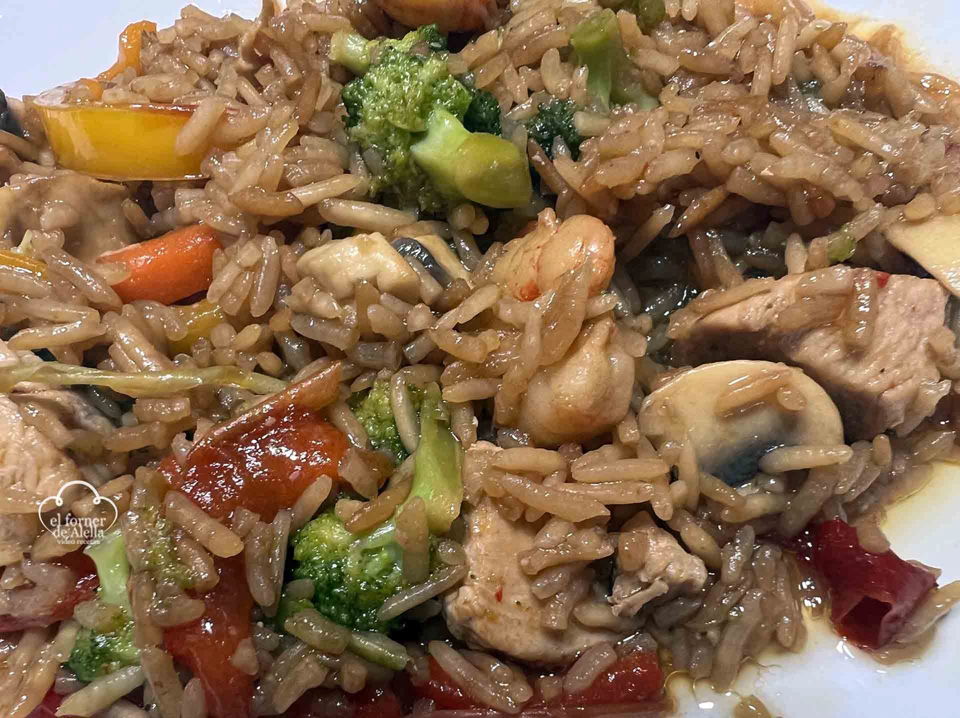 arroz chino pollo gambas