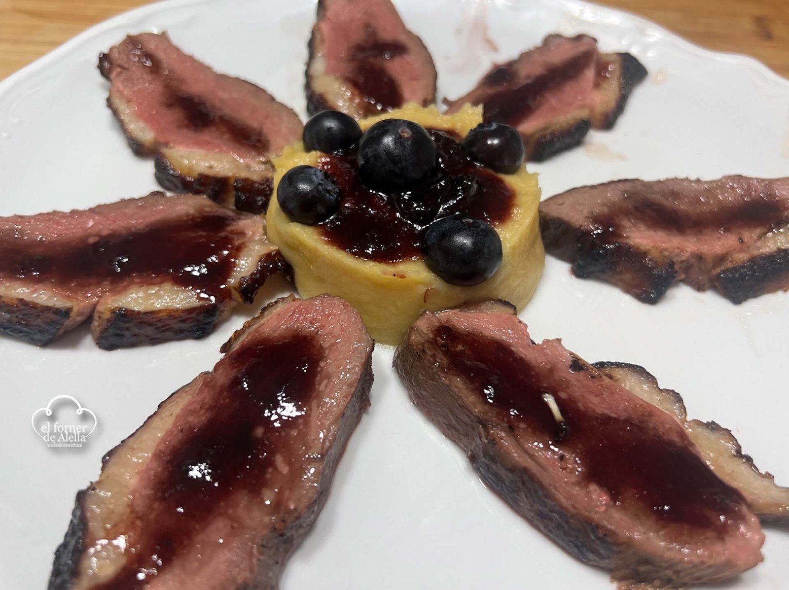 magret de pato pure manzana